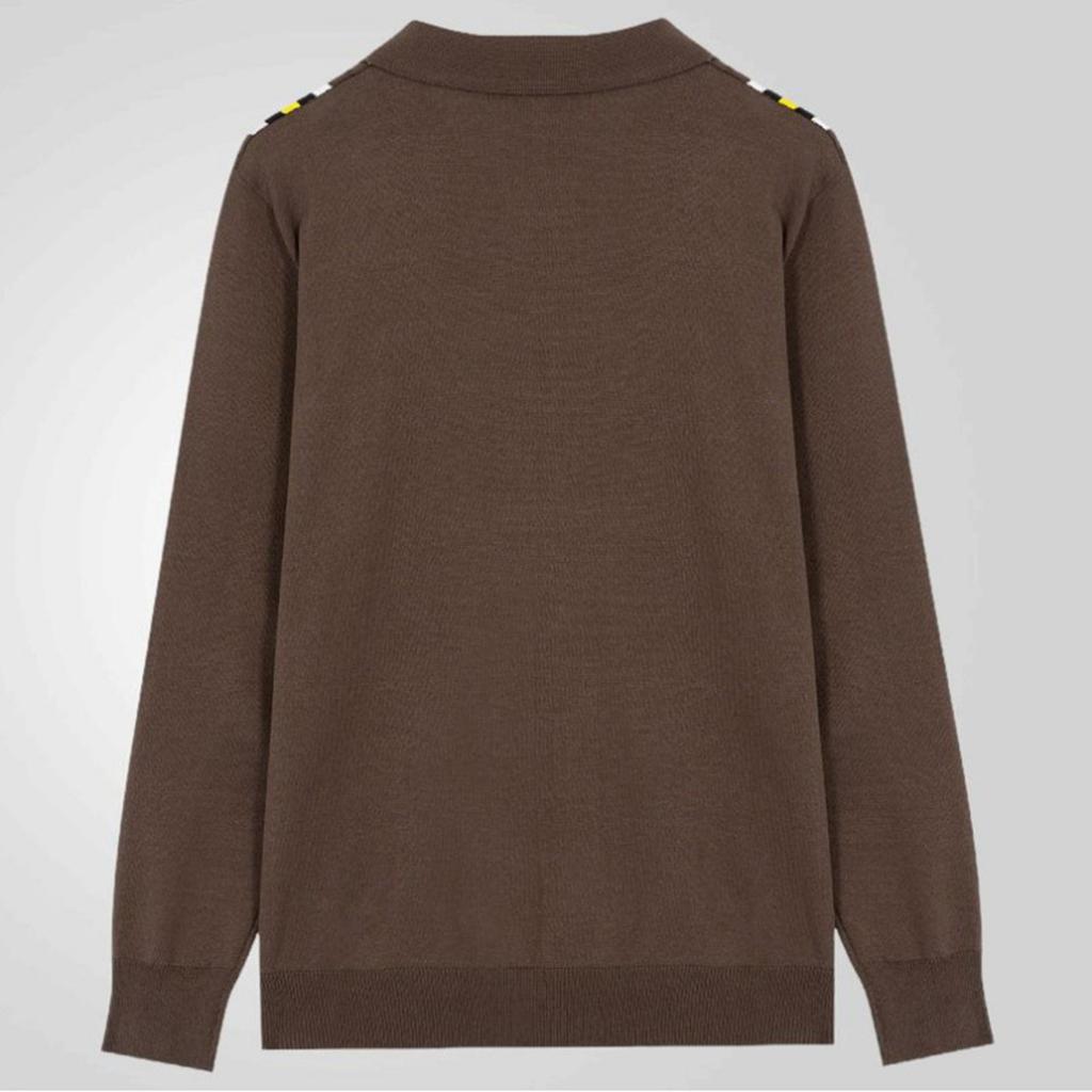 Men's Casual Striped Color - Blocked Knitted Cardigan With Lapel Outerwear