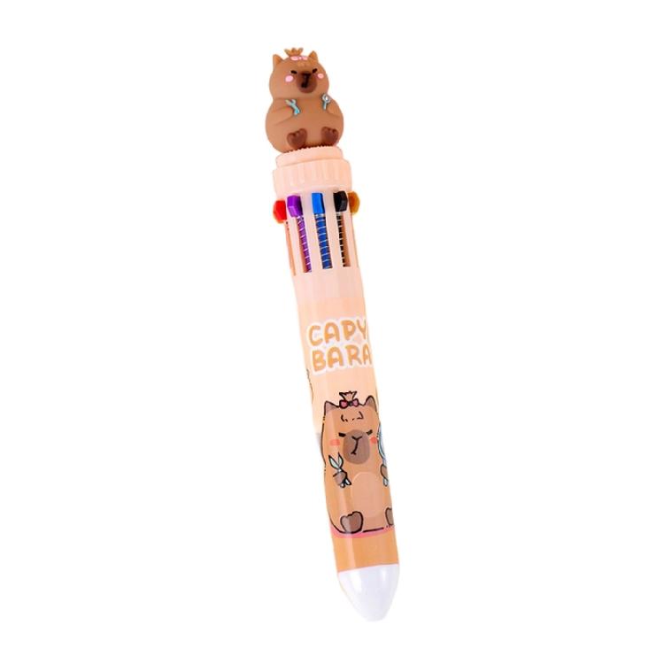 Мультяшная многоцветная ручка для цветовой кодировки письма, рисования, ведения журнала, 10 цветов в 1, пишущая ручка, многоцветная шариковая ручка