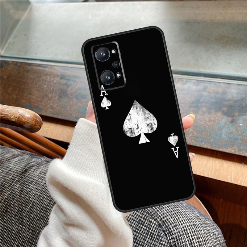 Ace of Spades Poker Case For Realme 11 12 13 14 Pro Plus C53 C55 C51 C25 C63 C61 C65 C67 C71 C75 GT6 GT7 15 Pro