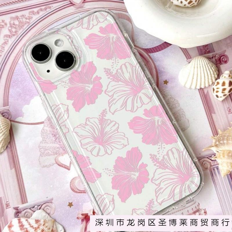Pink line Fuso is suitable for Apple 16promax mobile phone case 15plus transparent 14 cartoon 13 airbag 12 Europe and America