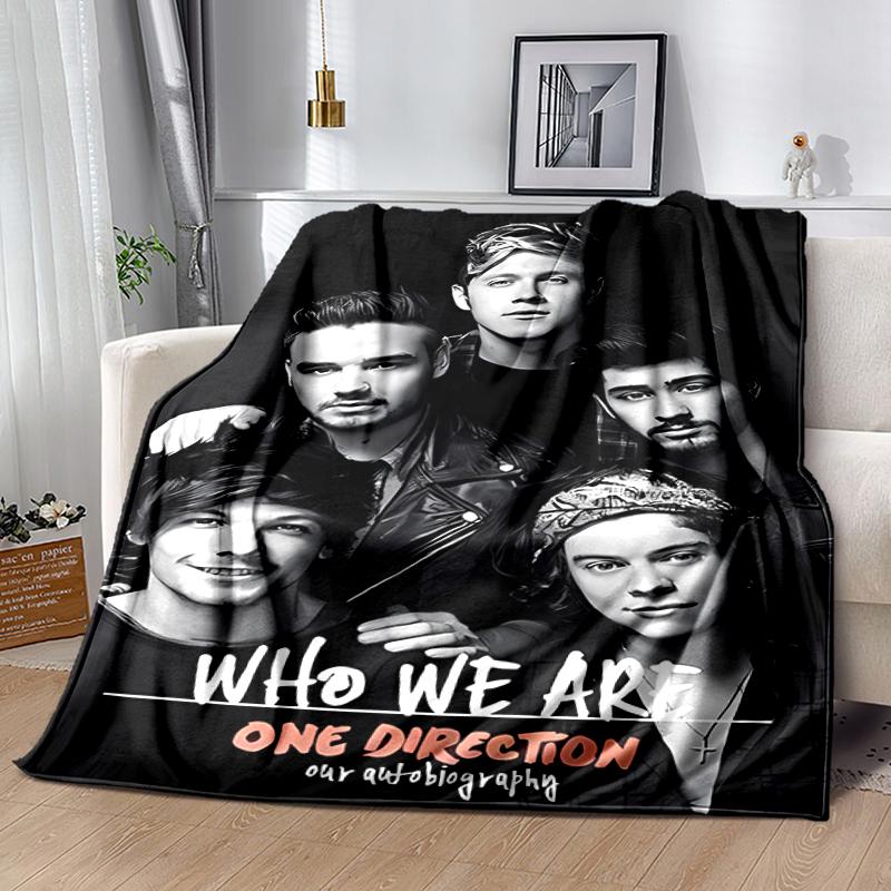 1pc Blanket One Direction Where We Are Now Print Design, Lightweight Blanket for Sofa, Bed- Soft &Warm, Gift for All Seasons Like Christmas, Halloween