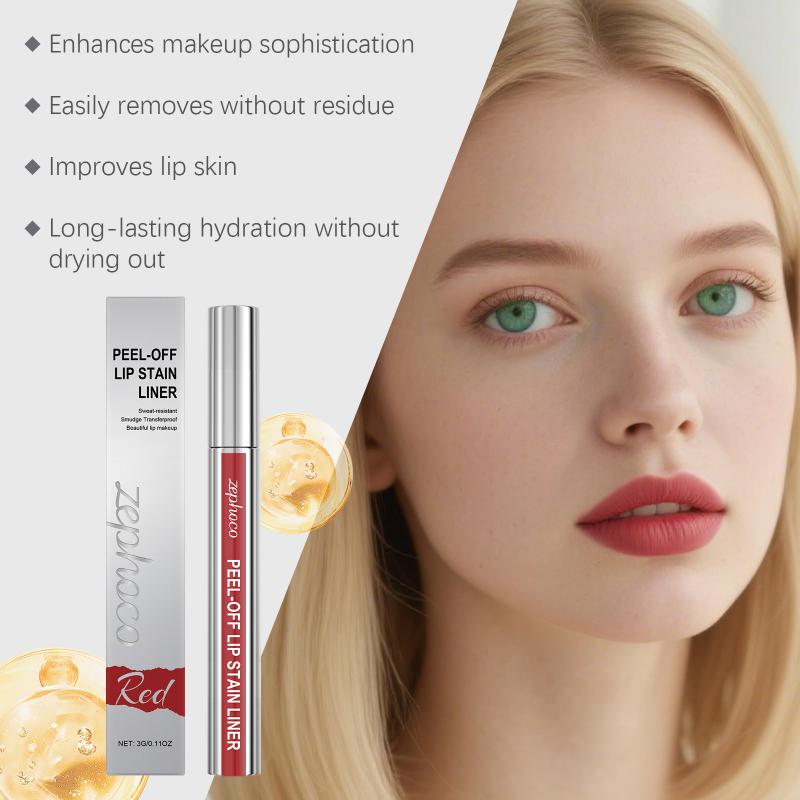 Peel Off Lip Stain Reveal Peel-Off Lip Gloss Red Lipstick Waterproof And Sweatproof Easy To Remove Natural Lip Tint