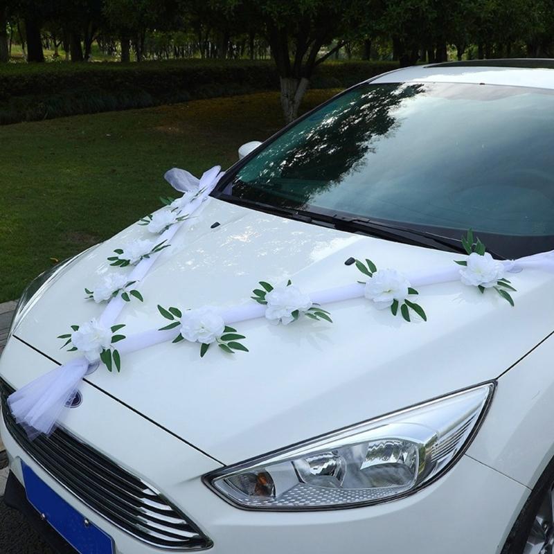 Realistisches Seidenblumen-Arrangement Für Hochzeitsauto-Dekoration Brautparty Und Feierliche Zeremonie