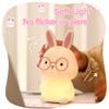 Warm Light Eye-care Funny Rabbit Night Light Touch to Light up Soft Silicone Can Be Pressed Cartoon Decorative Light Stress Reli