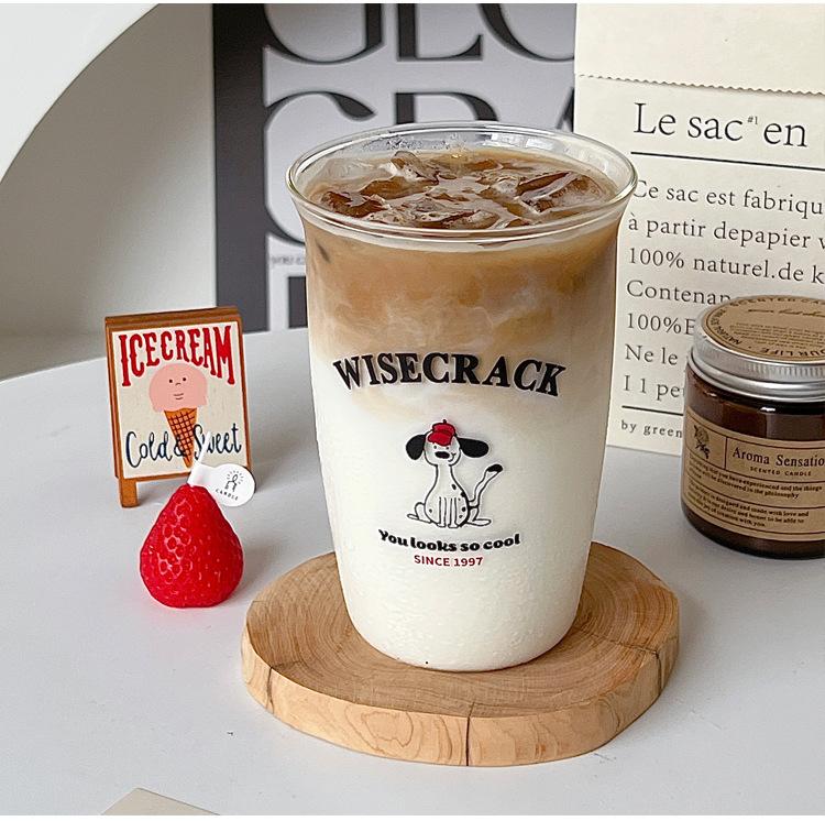 

Стакан из стекла в корейском стиле, чашка для кофе, чашка для холодного экстракта, латте, для завтрака, для дома, термостойкое, для микроволновой печи, стекло 400-600ml