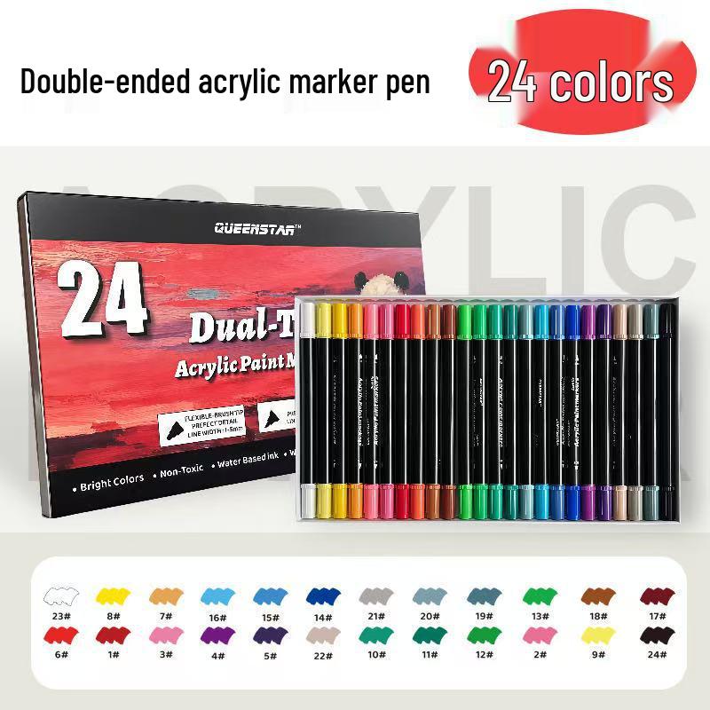 Dual Tip Acrylic Markers for Kids: Washable, Transparent, Stackable, Perfect for Art and Doodling
