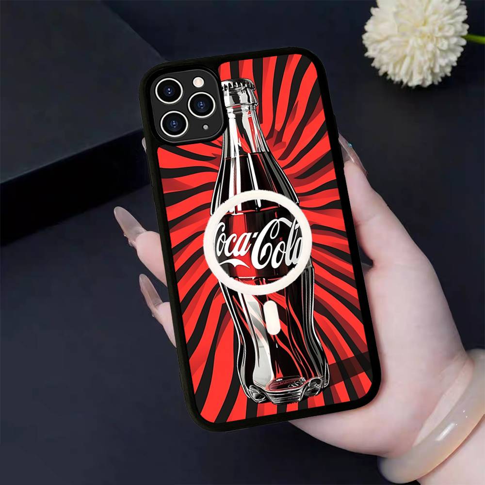Bevande Calde C-Coca C-Cola Custodia Magnetica per Telefono Magsafe Wireless PC+TPU Per IPhone 11 12 13 14 15 16 17 Pro Max Plus