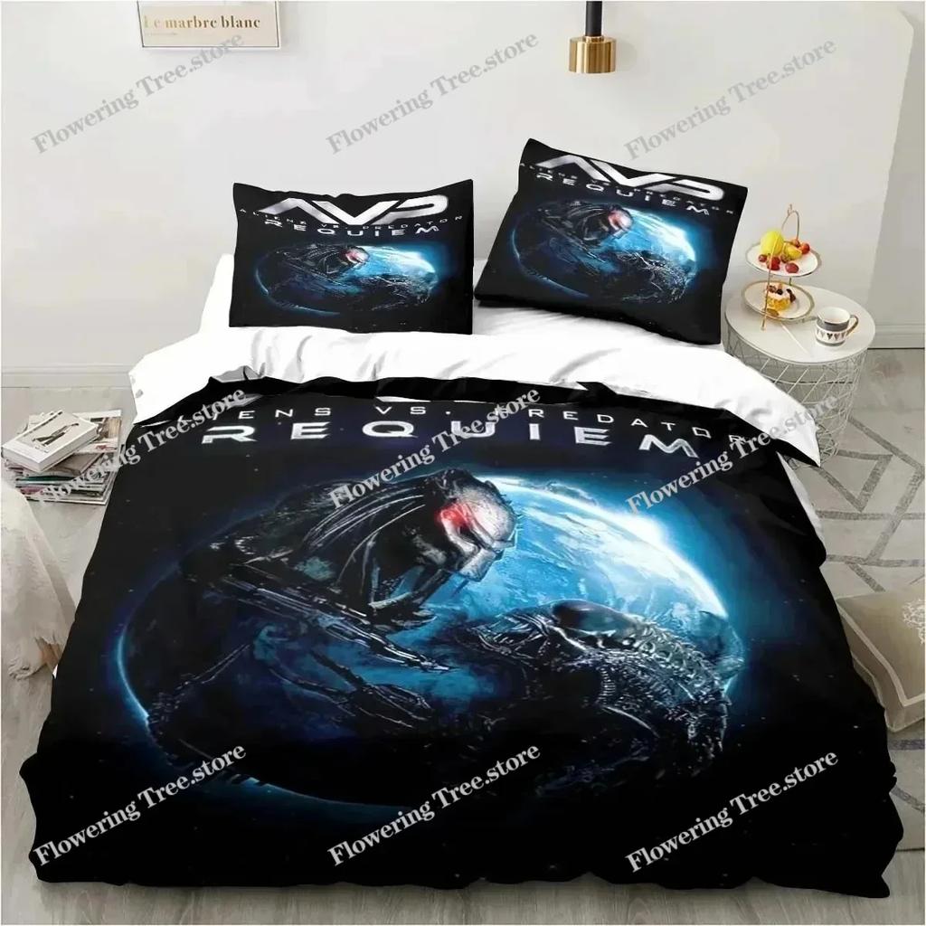 Alien Vs. Predator Predator Movie Bedding Set Single Double Queen King Size Duvet Cover Adult Boys Bedroom Bedspread Luxury Gift