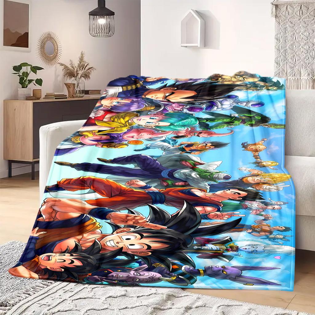 Dragon Ball Z Print Blanket Warm Comfortable Flannel Blanket Suitable for Bedrooms,Sofas, Beds,Chairs,Travel -QIAO26