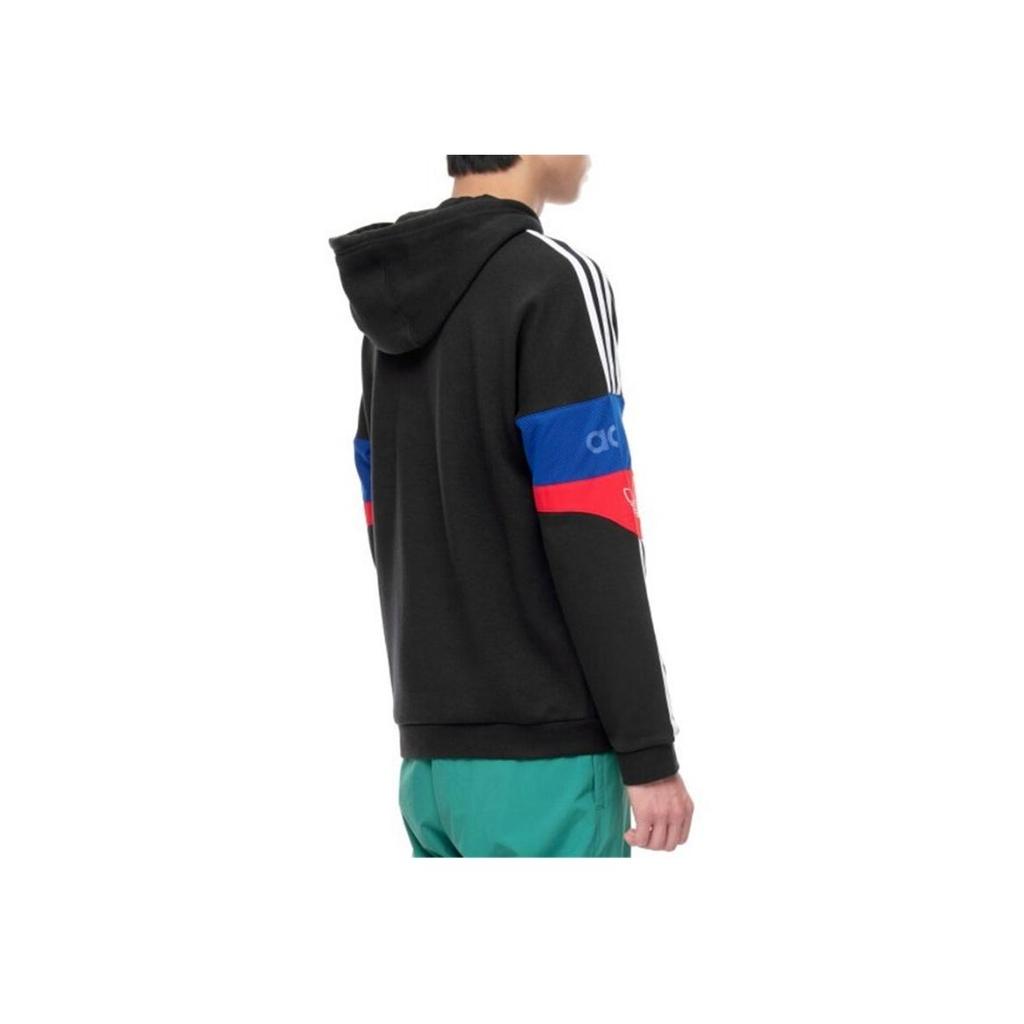 adidas Originals Men's Black Color-Block Sleeve Hoodie ED7173