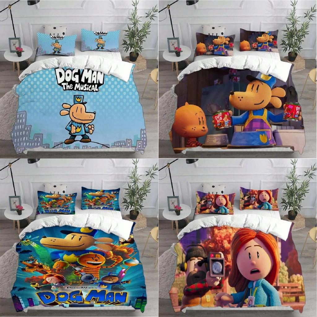 Dog Bedding Man Set Cartoon Comforter Cover Duvet Pillow Case Decoration Bedroom