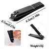 4-Piece Black Stainless Steel Nail Clipper With Nano Glass File Polishing Nail File Manicure Tool Set Premium Grade Auto Interior Accessory