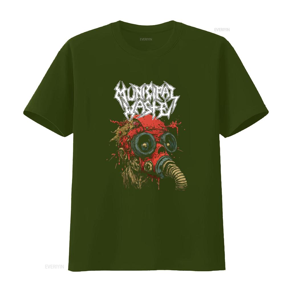 Städtischer Abfall Exklusiv Metal Thrash Band Gasmaske T-Shirt Mode Musik Streetwear vintage Gewaschen Grafik Lässig Mann