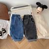 Baby Boys' Solid Color Casual Jeans - Korean Style, Soft & Versatile for Spring/Autumn