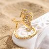 5Pieces Trendy Nail Opening Rings with Ocean Theme Nail Rings Stainless Steel Texture for Nail Accessories and Gifts