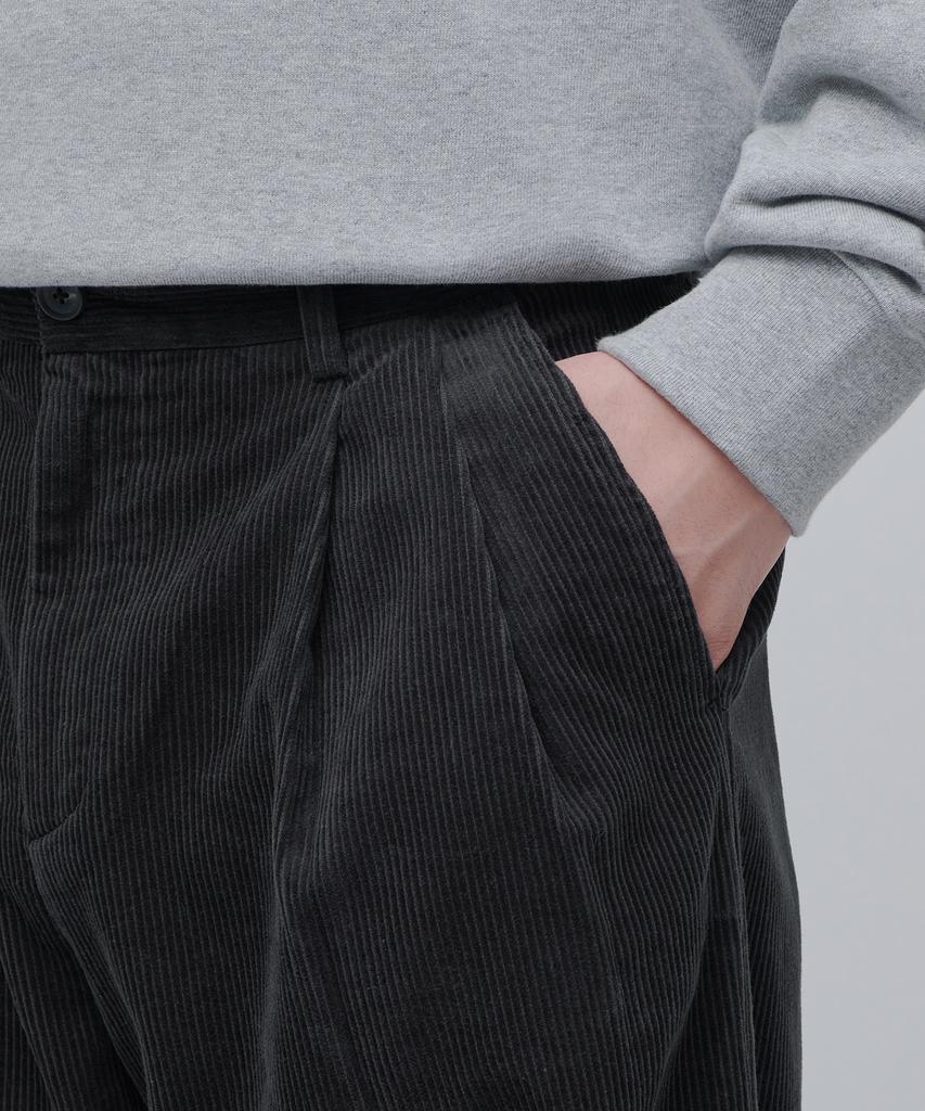 MUSINSA STANDARD Corduroy Wide Balloon Pants [Dark Gray]