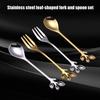 Fork/Spoon Stainless Steel Flatware with Long Handles Rust-Resistant Dessert Utensils for Home Kitchen Restaurant