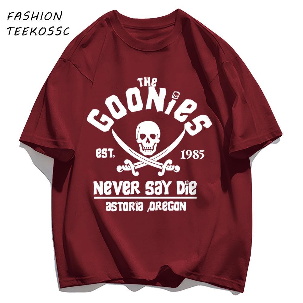 The Goonies Skeleton Printing Mens Basics T Shirts AllMatch Cotton TShirt Colour Summer Clothing Oversize Crewneck Sportswear