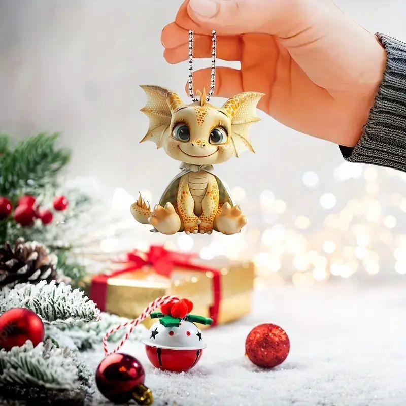 Whimsical Blue And White Dragon Car Hanging Decor Ideal For Christmas And Home