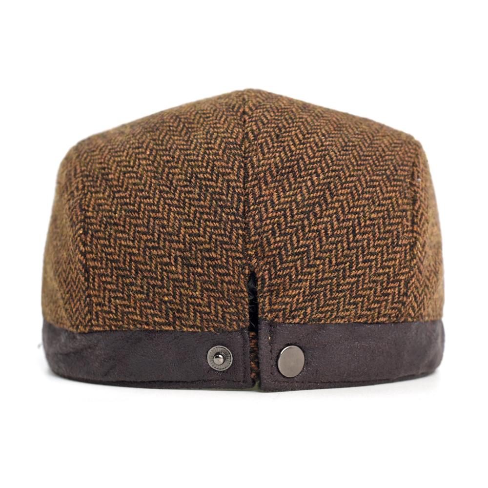 Winter Autumn Newsboy Cap Men Thick Warm Vintage Herringbone Casual Stripe Berets Gatsby Flat Hat Peaked Cap Adjustable