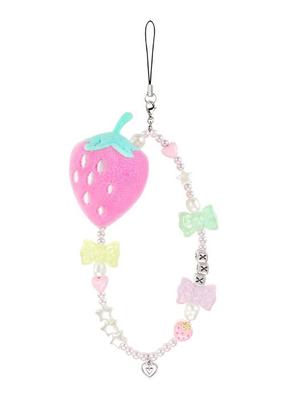 VVV Strawberry Ribbon Candy Phone Strap Keychain