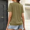 Women's Fashion Casual V-Neck Short Sleeve Color Shirt Women's Up Tops