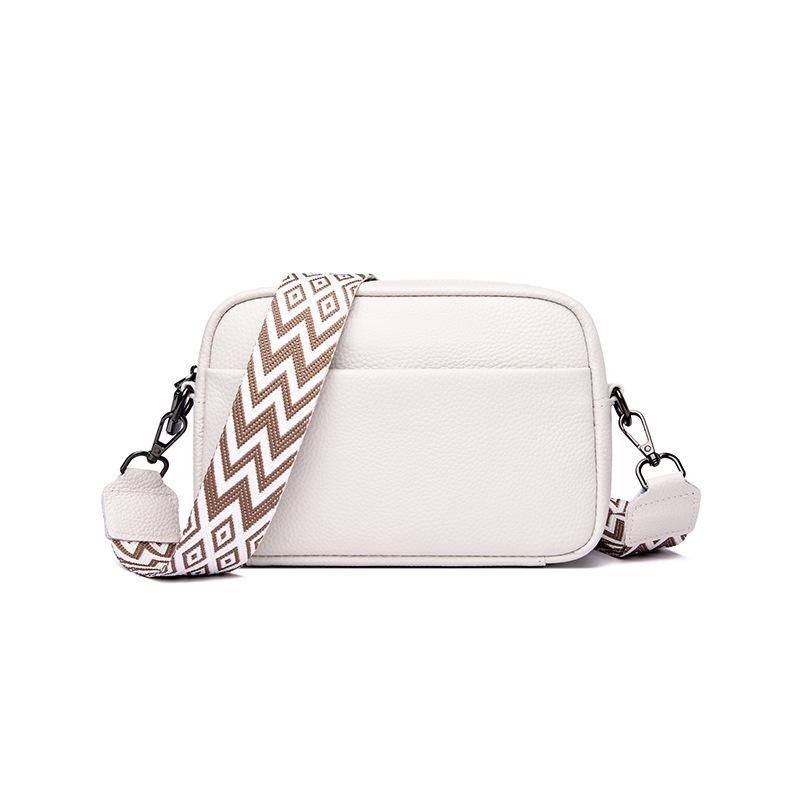 Genuine Leather Wide Shoulder Strap Single-shoulder Bag Soft Leather Casual Crossbody Bag