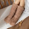 1 pár dámských zimních ponožek Středová trubka Silná tepelná izolace Domácí Ložnice Podlahové ponožky Jednobarevné Protiskluzové Pletené Sportovní ponožky na denní nošení
