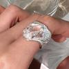 BF CLUB 925 Silver Ring For Women Big Stone Simple Open Vintage Handmade Ring Allergy For Party Birthday Gift