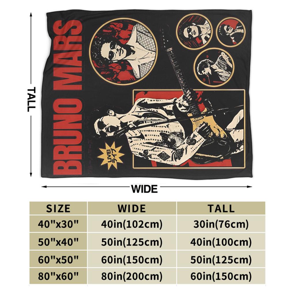 Manta de punto vintage Bruno Mars The Romantic Tour, Manta suave para lanzar, Cama Sofá Personalizada Ligera Colcha