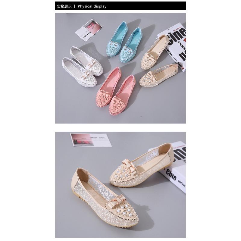 Summer Breathable Solid Color Vulcanized Shoes Floral Embroidery Bowknot Loafers Women Non-slip Flower Sneakers Chaussure Femmes