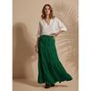 Jupe Maxi d'Été pour Femme à Volants sur l'Ourlet en PolyMélange | Jupes Longues Taille Haute | Jupe Unie Fluide Coupe A pour Toutes les Occasions | Style Bohème Élégant