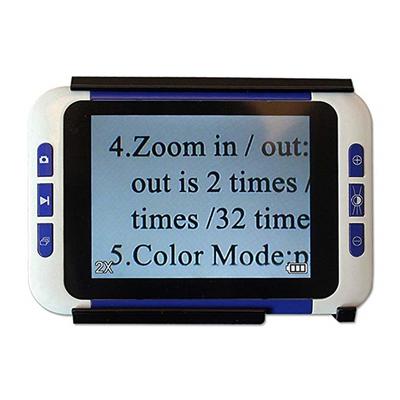 Lupa electrónica digital de lectura 2-32X 3,5" LCD a color para baja visión, ayuda para la lectura, lupa electrónica de vidrio templado, enchufe de la UE