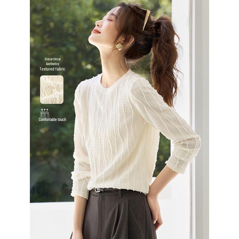 Mohan Yimei Women s Textured Long Sleeve T-shirt XL