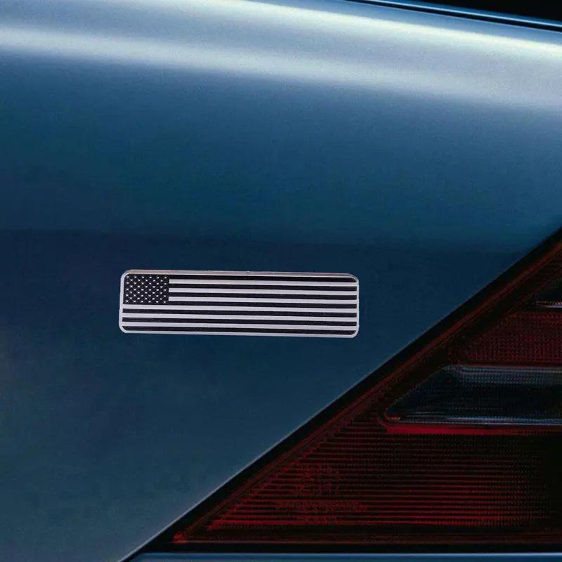 2pcs Black Metal USA American Flag Car Tuning Emblem Badge Motorcycle Sticker Fairing Car Accessories Exterior Parts