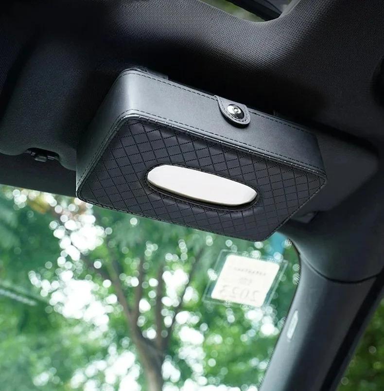 Creative Leather Car Napkin Holder Box Hanging Chair Back Tissue Box for Vehicle Interior Decor