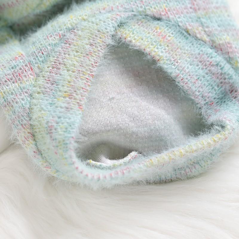 Pet cat small dog teddy dog clothes autumn and winter warm rainbow knitted sweater