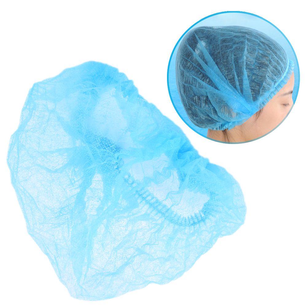 Blue Disposable Non-woven Bouffant Cap 