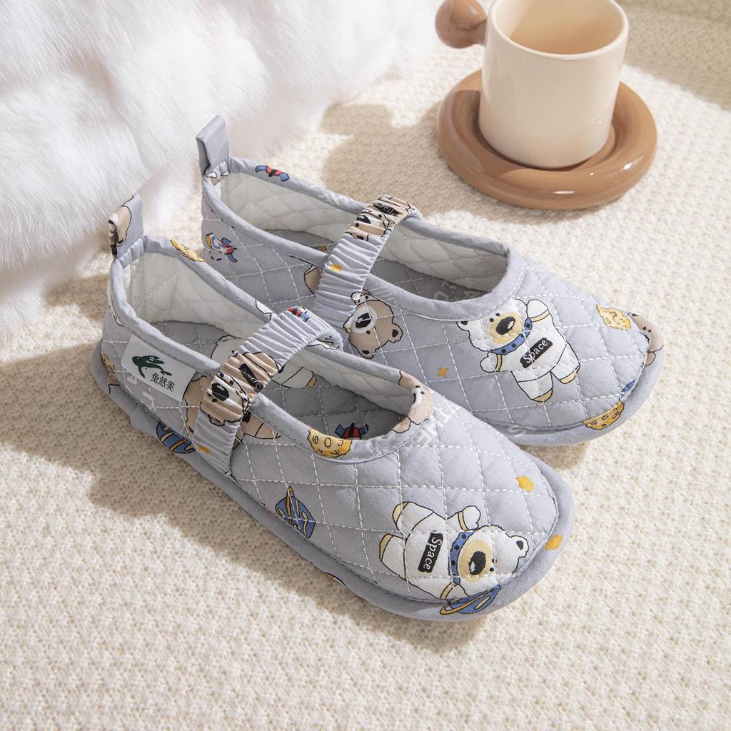 Maternity Non-Slip Breathable Cotton Slippers: Soft, Closed Heel, Thin Style for Home and Wood Floors.