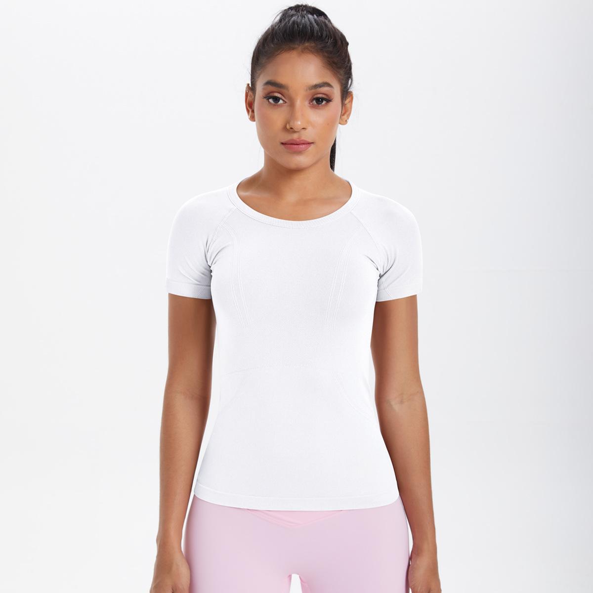 

Новая спортивная футболка с круглым вырезом для бега и фитнеса, облегающего кроя и дышащая, с коротким рукавом для йоги для женщин S