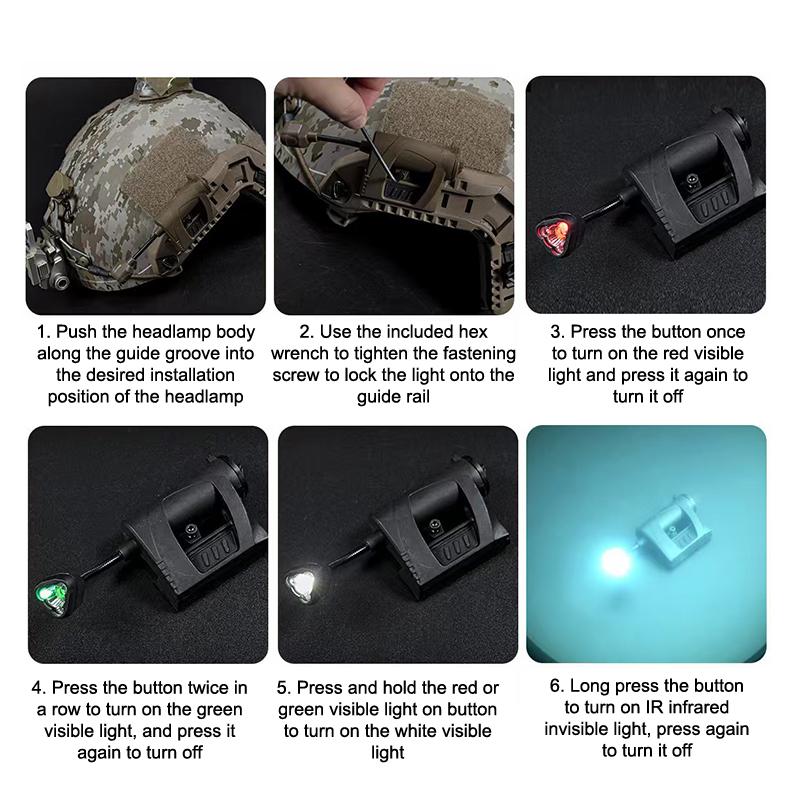 LED Helmleuchte MPLS Charge Modulares Persönliches Beleuchtungssystem Ausrüstung Taktisch Tragbar Schnelle Helmzubehör