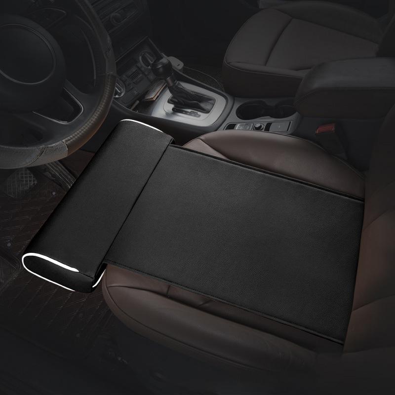 

Универсальное износостойкое автокресло из искусственной кожи, удлиненная подушка сиденья, удобные подушки для поддержки ног, бедра, удлинение подставки для ног чёрный