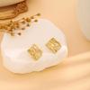 High-End Metal Heart Butterfly Flower Earrings with Exaggerated Pleated Texture
