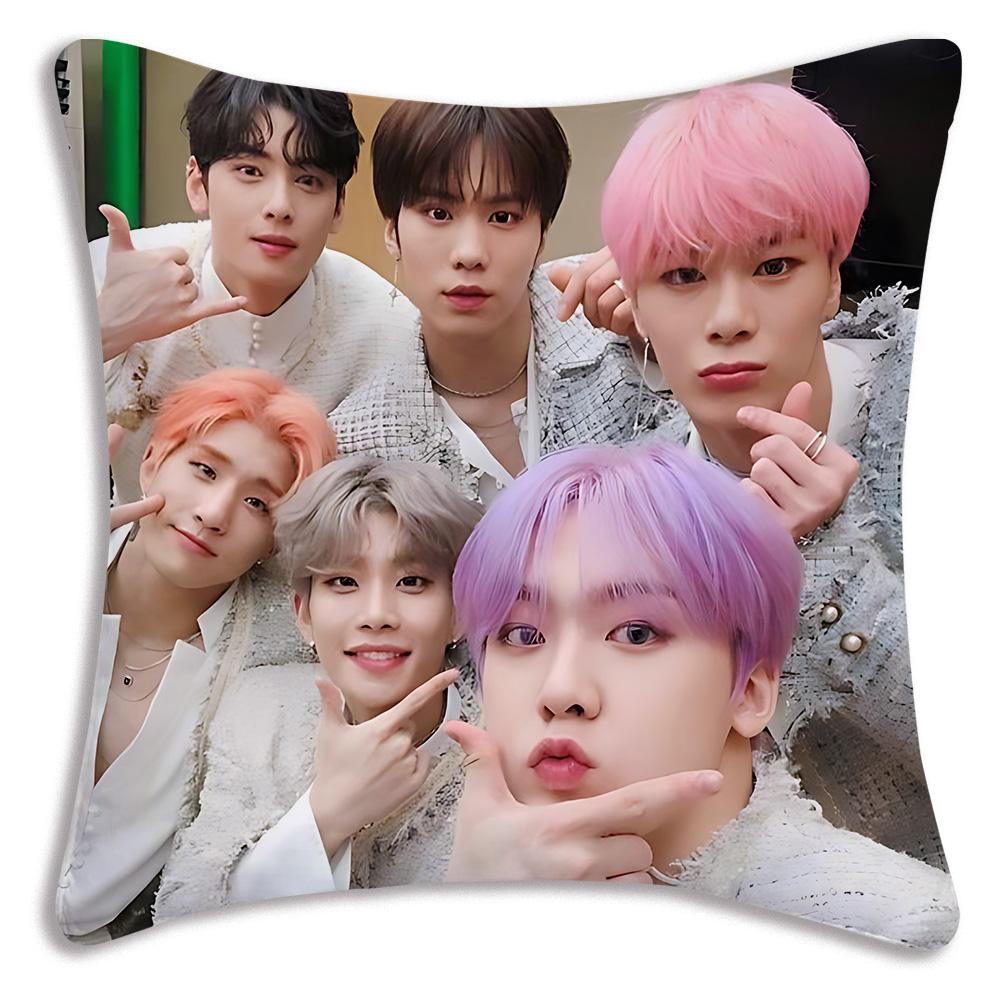 Cool Fashion Singer Korean Wave Pillow Covers Cartoon Sofa Decorative Home Double-sided Printing Short Plush Cute Cushion Cover