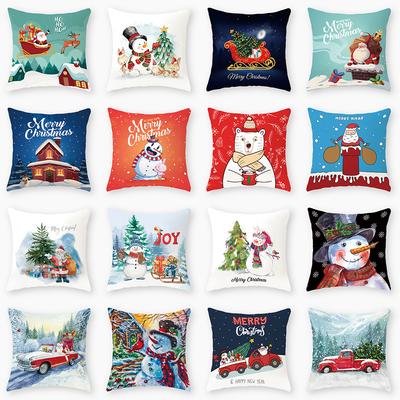Christmas Printing Pillowcase Home Decor Pillowcase Car Sofa Cushion Cover Home Pillowcase