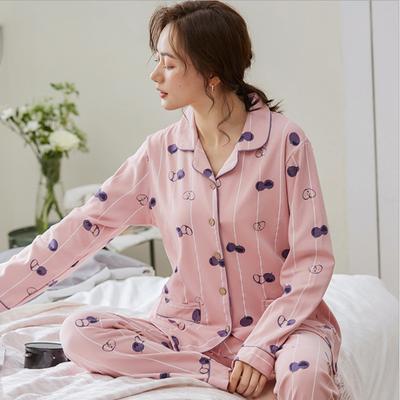 Pajamas Women's Spring and Autumn 100% Pure Cotton Long-sleeved Women's Winter Korean Version Can Be Worn Outside Cotton Women's Plus Size Loungewear