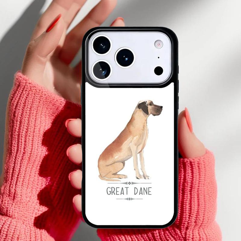 

Great Dane Dog Watercolor Phone Case for iPhone 17 16 15 14 13 Pro Max Back Cover for 12 11 Pro Coque iPhone 11