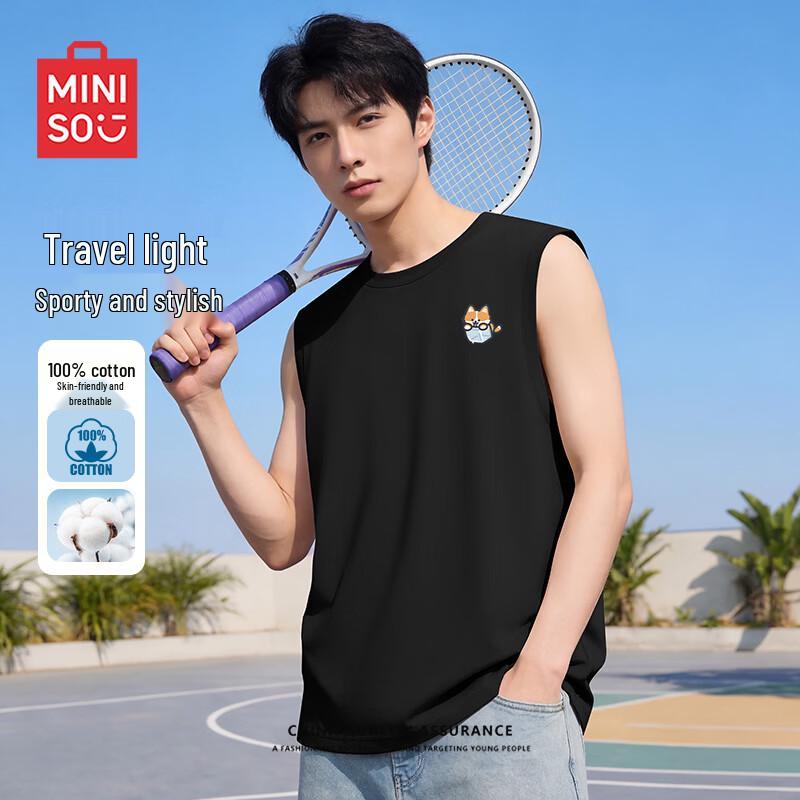 MINISO Men s Basic Sleeveless Cotton Vest 4XL