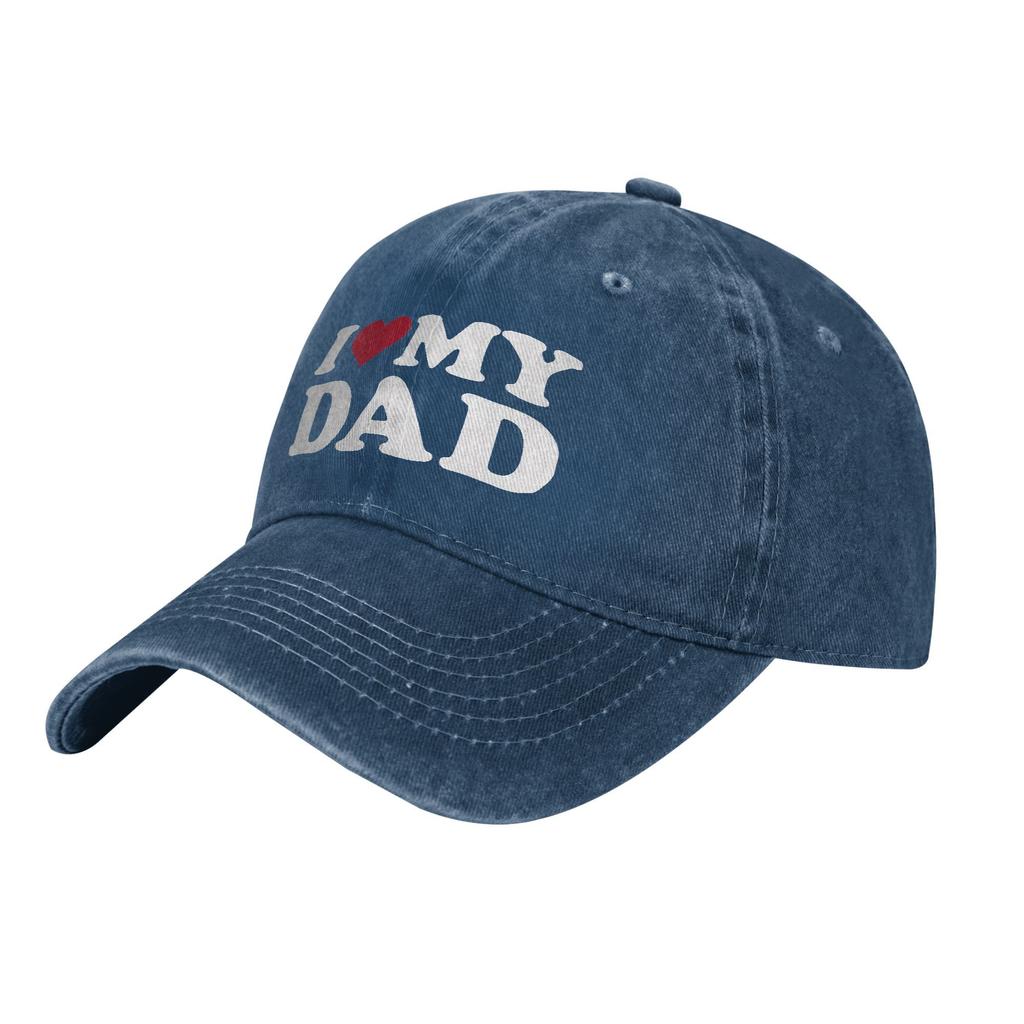 Fashion I Love My Dad Baseball Cap Unisex Style Distressed Denim Sun Cap  Outdoor Summer Gift Hats Cap