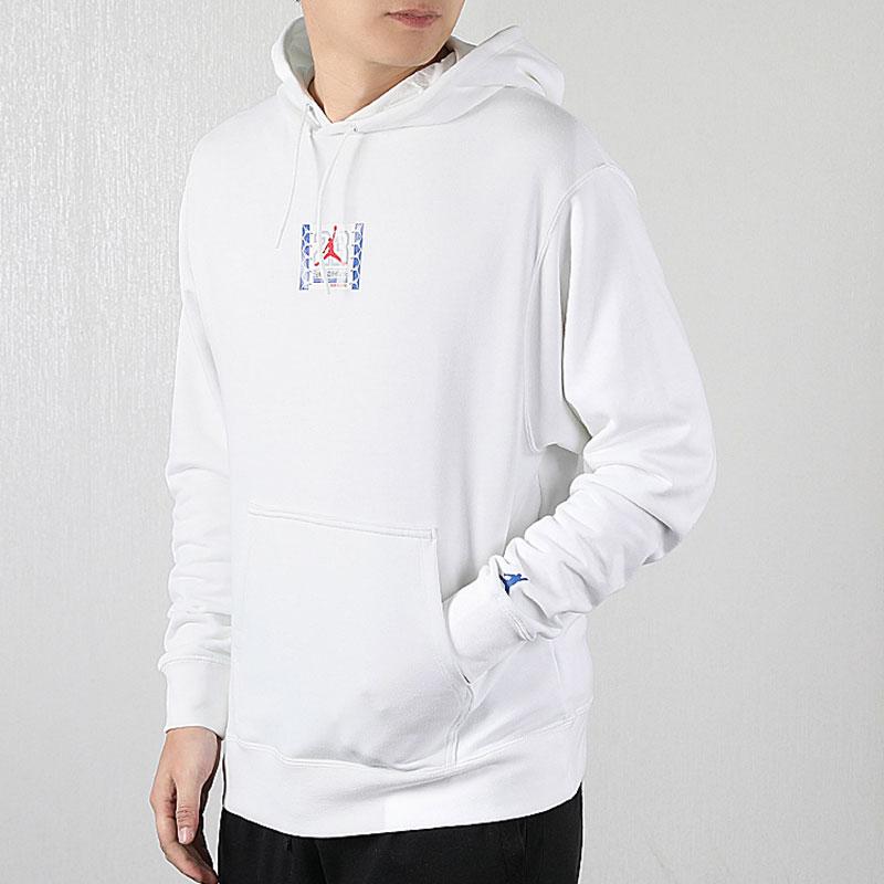 Jordan Logo Hoodie Men Tops White CW8619-100